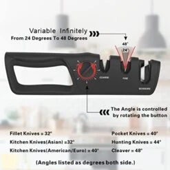 Knife Sharpener With Adjustable Angle, Coarse And Fine Sharpeners, And Scissor Sharpening - Non-Slip Base, Ergonomic Handle, And Durable Materials -Peugeot Shop 41xTueuFxeL