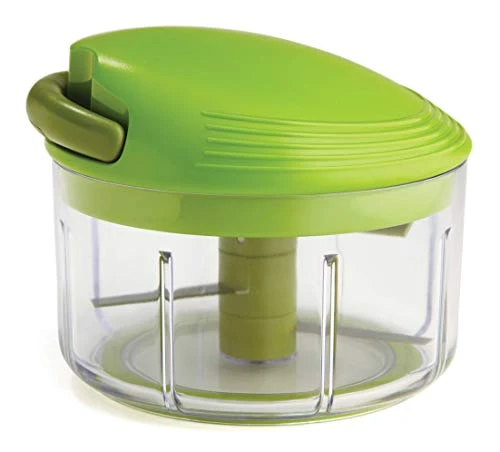 Uhn Rikon Pull Chop Chopper/Manual Food Processor With Cord Mechanism, Green, 2-Cup 1 Uhn Rikon Pull Chop Chopper/Manual Food Processor With Cord Mechanism, Green, 2-Cup