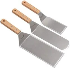 Professional Spatula Set - Stainless Steel Pancake Turner And Griddle Flipper Scraper 4x8 Inch Oversized Hamburger Turner Great For Griddle BBQ Grill And Flat Top Cooking - Commercial Quality -Peugeot Shop 41xrGs55m9L. AC