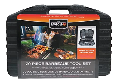 94069Y 20 Piece BBQ Grill Set | The Ultimate Barbeque Grill Tool Set | Rugged Plastic Storage Case | 20 Individual Pieces | Extra Sturdy Stainless Steel Tools, Black/Silver 1 94069Y 20 Piece BBQ Grill Set | The Ultimate Barbeque Grill Tool Set | Rugged Plastic Storage Case | 20 Individual Pieces | Extra Sturdy Stainless Steel Tools, Black/Silver