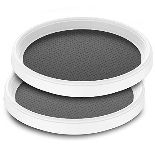 Retireno Lazy Susan Turntable 2 Pack , Non-Skid Lazy Susan Organizer 10 Inch For Cabinet, Pantry, Kitchen, Countertop, Vanity Display Stand White/Gray 1 Retireno Lazy Susan Turntable 2 Pack , Non-Skid Lazy Susan Organizer 10 Inch For Cabinet, Pantry, Kitchen, Countertop, Vanity Display Stand White/Gray