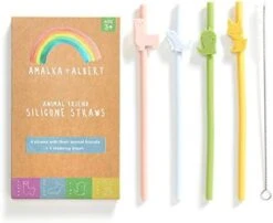 Silicone Straws Reusable Safe For Kids, 4pcs Flexible 7.8 Inches Long With 1 Cleaning Brush For 20oz And 30oz Tumblers, BPA Free, Eco-Friendly 15 Silicone Straws Reusable Safe For Kids, 4pcs Flexible 7.8 Inches Long With 1 Cleaning Brush For 20oz And 30oz Tumblers, BPA Free, Eco-Friendly -Peugeot Shop 41y3XxF8LSL. AC