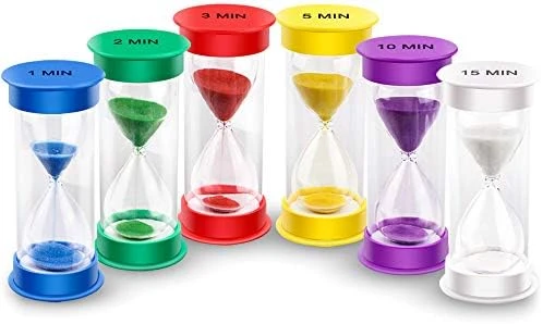 Sand Timer, Acrylic Hourglass Timer Colorful Sandglass Timer 1 Min/2 Mins/3 Mins/5 Mins/10 Mins/15 Mins Sand Clock Timer For Games Classroom Home Office(Pack Of 6) 7 Sand Timer, Acrylic Hourglass Timer Colorful Sandglass Timer 1 Min/2 Mins/3 Mins/5 Mins/10 Mins/15 Mins Sand Clock Timer For Games Classroom Home Office(Pack Of 6) - Image 7