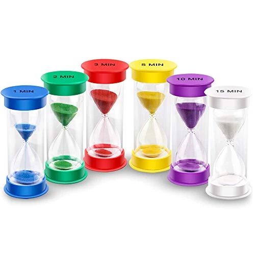 Sand Timer, Acrylic Hourglass Timer Colorful Sandglass Timer 1 Min/2 Mins/3 Mins/5 Mins/10 Mins/15 Mins Sand Clock Timer For Games Classroom Home Office(Pack Of 6) 1 Sand Timer, Acrylic Hourglass Timer Colorful Sandglass Timer 1 Min/2 Mins/3 Mins/5 Mins/10 Mins/15 Mins Sand Clock Timer For Games Classroom Home Office(Pack Of 6)