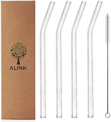 Glass Smoothie Straws, Reusable Clear Bent 9 In X 10 Mm Drinking Straws, Set Of 4 With Cleaning Brush 8 Glass Smoothie Straws, Reusable Clear Bent 9 In X 10 Mm Drinking Straws, Set Of 4 With Cleaning Brush - Image 8