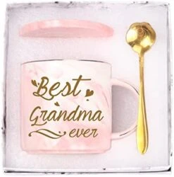 Best Grandma Mug Best Grandma Ever Mug Grandma Gifts Birthday Mothers Day Gifts For Grandma From Granddaughter Grandson Grandchildren Grandkids 12 Ounce Exquisite Box Spoon And Mug Mat Pink -Peugeot Shop 41yF8Gvz5JL. AC