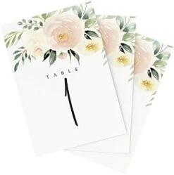 Table Numbers, Geometric Floral, Double-Sided Cards Plus Head Table Card For Your Wedding, Reception, Anniversary, Birthday Party Or Celebration, 4"x6" (1-25 Plus Head Table Card) -Peugeot Shop 41yK jVUCL. AC