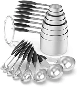 Measuring Cups & Spoons Set Of 16, Wildone Premium Stainless Steel Measuring Cups And Measuring Spoons With Colored Silicone Handle, Including 8 Nesting Cups, 8 Spoons, For Dry And Liquid Ingredient -Peugeot Shop 41yaqYIohRL. AC