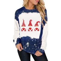 Womens Causal Loose Crewneck Cute Plus Size Sweatshirts Long Sleeve Fashion Christmas Print Pullover Top Streetwear