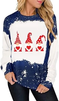 Womens Causal Loose Crewneck Cute Plus Size Sweatshirts Long Sleeve Fashion Christmas Print Pullover Top Streetwear -Peugeot Shop 41yjFmHL8gL. AC