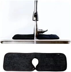 Kitchen Faucet Absorbent Mat, Oversized Microfiber Drip Catcher & Splash Guard For Single Hole Faucets, Machine Washable Countertop Protector (Black, 18x5.5) -Peugeot Shop 41yqecup4QL. AC