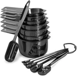 13-piece Measuring Cups And Spoons Set, 18/8 Stainless Steel Heavy Duty Ergonomic Handle With Ring Connector, Silver 22 13-piece Measuring Cups And Spoons Set, 18/8 Stainless Steel Heavy Duty Ergonomic Handle With Ring Connector, Silver -Peugeot Shop 41z1sH xkwL. AC