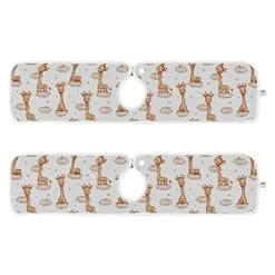 Kcldeci 2 Pack Faucet Mat Splash Guard For Kitchen Sink,Giraffes Clouds And Stars 23x5 Inch Faucet Handle Drip Catcher Tray Absorbent Mat Fast Dry Mat For Kitchen, Bathroom