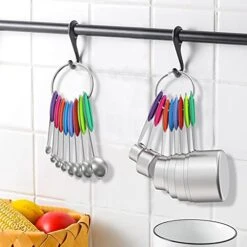 Measuring Cups & Spoons Set Of 21 - Wildone Stainless Steel Measuring Cups And Spoons With Colored Silicone Handle, 8 Nesting Metal Cups, 8 Spoons & 5 Mini Spoons, For Dry And Liquid Ingredient -Peugeot Shop 41z8Lvwj5mS