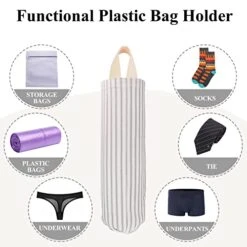 Plastic Bag Holder, Wall Mount Grocery Bag Holder, Reusable Trash Bag Organizer For Home Kitchen Pantry Decor (Gray) -Peugeot Shop 41zA1B9yW1L