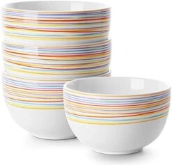 5.8" Deep Soup Bowls & Cereal Bowls - 30 Ounces Large Bowls Set Of 4 For Kitchen - White Ceramic Bowls For Cereal, Soup, Oatmeal, Salad, Ramen, Noodle, Rice - Dishwasher & Oven Safe 14 5.8" Deep Soup Bowls & Cereal Bowls - 30 Ounces Large Bowls Set Of 4 For Kitchen - White Ceramic Bowls For Cereal, Soup, Oatmeal, Salad, Ramen, Noodle, Rice - Dishwasher & Oven Safe -Peugeot Shop 41zKHp1thSL. AC