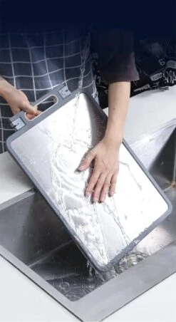 Double Sided Cutting Board,Stainless Steel Cutting Board For Kitchen,Large Size 17.8" X 12.2",Cutting Board For Meat,Cutting Board With Knife Sharpener 12 Double Sided Cutting Board,Stainless Steel Cutting Board For Kitchen,Large Size 17.8" X 12.2",Cutting Board For Meat,Cutting Board With Knife Sharpener -Peugeot Shop 41zPvwqQ5yL