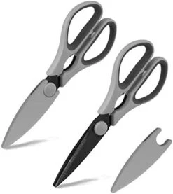 Set Of 2 Kitchen Scissors- Stainless Steel Kitchen Shears, Cooking Scissors For Cutting Meat, Chicken, Herbs And Produce With Blade Cover And Soft Grip Handles - Pink -Peugeot Shop 41zZCgthalL. AC