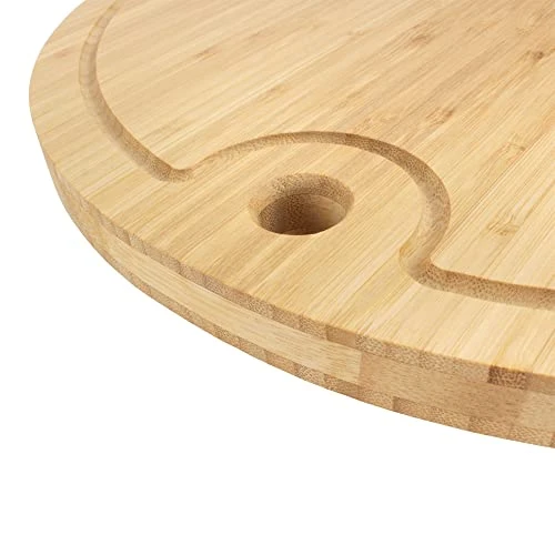 Bamboo Round Cutting And Serving Board, Charcuterie Board - 15" Diameter X 0.75" Thickness - 1 Piece 2 Bamboo Round Cutting And Serving Board, Charcuterie Board - 15" Diameter X 0.75" Thickness - 1 Piece - Image 2