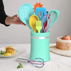 Silicone Cooking Utensil Kitchen Utensil Set, 24 Pcs Non-stick Cooking Utensils Spatula Set With Holder By AIKKIL, Heat Resistant Kitchen Gadgets Tools Set For Cookware(Colorful) -Peugeot Shop 41zj5OsNBOL