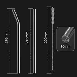 12-Pack Reusable Glass Straws,Size 8''x10 MM,Including12 Bent With 2 Cleaning Brush- Perfect For Smoothies, Tea, Juice -Peugeot Shop 41zkUNcGVaL