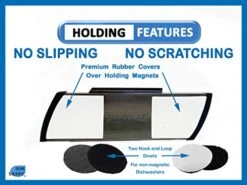 Premium Black Stainless Metal Dishwasher Magnet Clean Dirty Sign Indicator | Dish Nanny | With Padded Magnets Or Double Sided Stick Tape (Black Stainless) -Peugeot Shop 41zsTNIyR1L