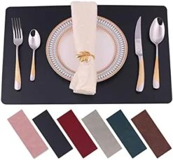 Placemats,Placemats For Dining Table Set Of 6,11.8" X 17"Eco-Friendly Faux Leather Place Mats,Washable Table Mats,Heat-Resistant For Dining Table Decor (Grey, 6) 26 Placemats,Placemats For Dining Table Set Of 6,11.8" X 17"Eco-Friendly Faux Leather Place Mats,Washable Table Mats,Heat-Resistant For Dining Table Decor (Grey, 6) -Peugeot Shop 41zwvIWzkL. AC