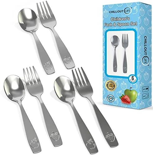 Stainless Steel Kids Silverware Set - Child And Toddler Safe Flatware - Kids Utensil Set - Metal Kids Cutlery Set (Includes 3 Small Kids Spoons & 3 Kids Forks) 5 Stainless Steel Kids Silverware Set - Child And Toddler Safe Flatware - Kids Utensil Set - Metal Kids Cutlery Set (Includes 3 Small Kids Spoons & 3 Kids Forks) - Image 5