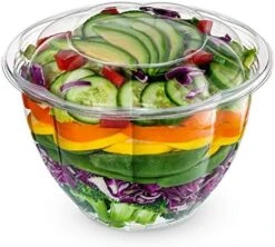 [50 Sets - 32 Oz.] Clear Plastic Salad Bowls To Go With Airtight Lids -Peugeot Shop 51 KwMya0dL. AC