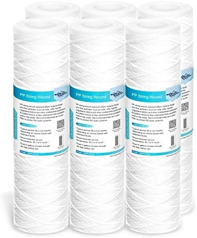 Membrane Solutions 5 Micron 10"x2.5" String Wound Whole House Water Filter Replacement Cartridge Universal Sediment Filters For Well Water - 6 Pack 9 Membrane Solutions 5 Micron 10"x2.5" String Wound Whole House Water Filter Replacement Cartridge Universal Sediment Filters For Well Water - 6 Pack - Image 9