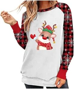 Womens Crewneck Sweatshirt Fall Plus Size Christmas Print Long Sleeve Sweatshirts Crew Neck Pullover Top Fall Clothes -Peugeot Shop 51 Zt9WfACL. AC 1