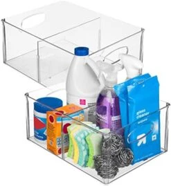 All-Purpose Bins With Divider XL(13.5x10x6) – Perfect Kitchen Organization Or Pantry Storage – Fridge Organizer, Pantry Organization And Storage Bins, Cabinet Organizers -Peugeot Shop 51 eRgCooL. AC