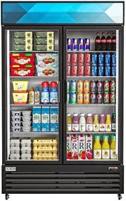 - MDR-2GD-35C 45" Commercial Glass 2 Door Display Refrigerator Merchandiser - Upright Beverage Cooler With LED Lighting - 35 Cu. Ft, Black 16 - MDR-2GD-35C 45" Commercial Glass 2 Door Display Refrigerator Merchandiser - Upright Beverage Cooler With LED Lighting - 35 Cu. Ft, Black -Peugeot Shop 51 fnm0fVL. AC
