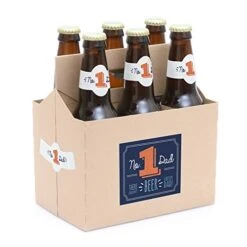 Of Happiness Cheers To You, Dad - Decorations For Men - 6 Beer Bottle Label Stickers And 1 Carrier