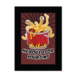 M Flying Spaghetti Monster He Boiled For Your Sins Refrigerator Magnet - [3" X 2"]