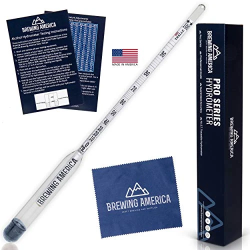 American-Made Alcohol Hydrometer Tester 0-200 Proof & Tralle Pro Series Traceable - Distilling Moonshine Alcoholmeter For Proofing Distilled Spirits 1 American-Made Alcohol Hydrometer Tester 0-200 Proof & Tralle Pro Series Traceable - Distilling Moonshine Alcoholmeter For Proofing Distilled Spirits