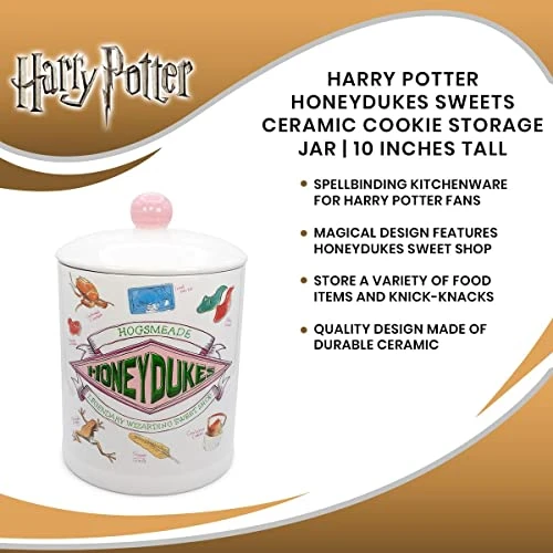 Harry Potter Honeydukes Sweets 10-Inch Ceramic Cookie Jar | Food Storage Jar For Candy, Spice | Flour And Sugar Containers With Lids, Home & Kitchen Canisters For Counter Top, Housewarming Gifts 6 Harry Potter Honeydukes Sweets 10-Inch Ceramic Cookie Jar | Food Storage Jar For Candy, Spice | Flour And Sugar Containers With Lids, Home & Kitchen Canisters For Counter Top, Housewarming Gifts - Image 6