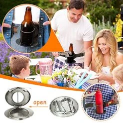 Creative Portable Outdoor Metal Beer Head Belt Bottle Buckle For Camping Picnic Wine Can Holder Party Supplies Outside Funny Tool Can Free Your Hands (silver) -Peugeot Shop 510D4ErOwFS