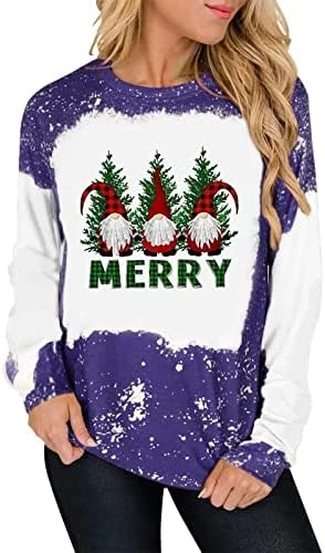 Womens Causal Loose Crewneck Fall Loose Tops Sweatshirts Long Sleeve Christmas Print Plus Size Pullover Top Streetwear 8 Womens Causal Loose Crewneck Fall Loose Tops Sweatshirts Long Sleeve Christmas Print Plus Size Pullover Top Streetwear - Image 8