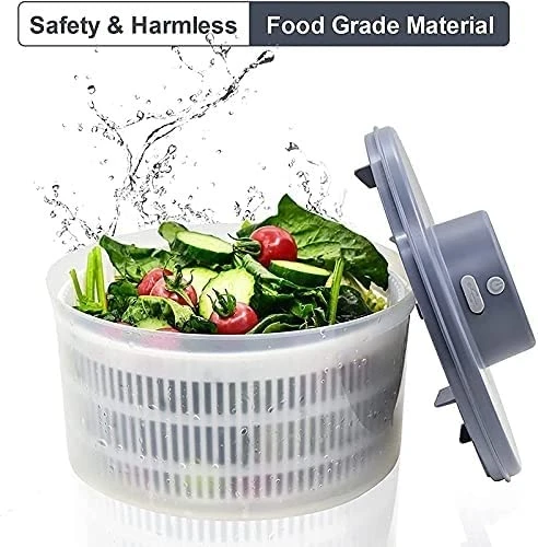 Salad Spinner Dryer Washer, Electric Salad Spinner Professional Kitchen Gadgets With Bowl And Colander, USB Electric Chargeble Lettuce Cleaner And Dryer (Color : Brass) 4 Salad Spinner Dryer Washer, Electric Salad Spinner Professional Kitchen Gadgets With Bowl And Colander, USB Electric Chargeble Lettuce Cleaner And Dryer (Color : Brass) - Image 4