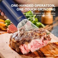 Electric Salt Or Pepper Grinder Is Provided With Button Control For Pepper Grinder,Battery-Powered Pepper Mill,One-Hand Operation And White Light.Adjustable Roughness Pepper Grinder.Blue -Peugeot Shop 510P1AFBELL