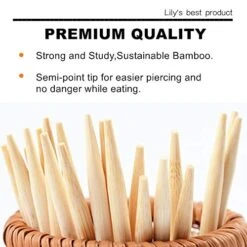 5.5 Inch Study Bamboo Skewers - 5mm Thick Natural Semi Point Bamboo Sticks BBQ Caramel Candy Apple Sticks For Corn Dog,Corn Cob,Cookie,Lollipop,Kabob,Gril.(100 Pcs) -Peugeot Shop 510UG9L6DhL