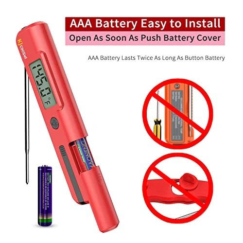 Meat Thermometers For Cooking, Kitchen Thermometer Digital, Food Temperature Thermometer With Backlit For Cooking Food, BBQ Grill, Liquids,Beef (RED) 4 Meat Thermometers For Cooking, Kitchen Thermometer Digital, Food Temperature Thermometer With Backlit For Cooking Food, BBQ Grill, Liquids,Beef (RED) - Image 4