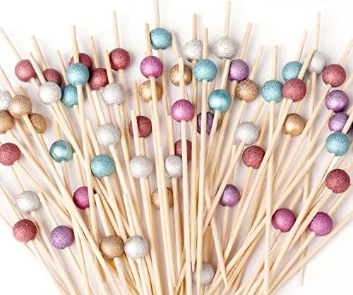 200PCS Cocktail Picks, Fancy Cocktail Toothpicks For Appetizers Picks, Handmade Bamboo Cocktail Skewers For Appetizers Fruit Party, Gold Pearl Food Picks Charcuterie Accessories (4.7 Inch) 11 200PCS Cocktail Picks, Fancy Cocktail Toothpicks For Appetizers Picks, Handmade Bamboo Cocktail Skewers For Appetizers Fruit Party, Gold Pearl Food Picks Charcuterie Accessories (4.7 Inch) - Image 11