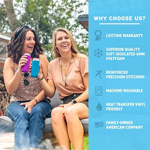 Slim Can Cooler Sleeves (9 Pack) For White Claw Sleeves For 12oz Skinny Can Coolers - Soft Insulated Slim Sleeves For Cans - Beer Sleeves For Cans Like Michelob Ultra Can Holders For Tall Skinny Cans 5 Slim Can Cooler Sleeves (9 Pack) For White Claw Sleeves For 12oz Skinny Can Coolers - Soft Insulated Slim Sleeves For Cans - Beer Sleeves For Cans Like Michelob Ultra Can Holders For Tall Skinny Cans - Image 5