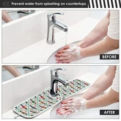 2 Pack Xmas Soldier Kitchen Faucet Drying Mat 15''x 6'' Dish Drain Drying Pad Christmas Nutcrackers Absorbent Splash Guard Behind Faucet Drip Catcher Protectors For Sink Bar Bathroom -Peugeot Shop 510aqzsiKqL