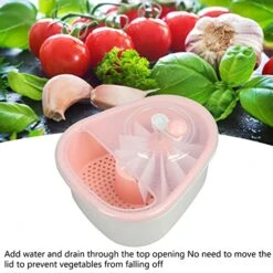 Salad Drainer, Effective Drying ABS Salad Spinner Manually For Kitchen (Pink) -Peugeot Shop 510dNM9ojjL