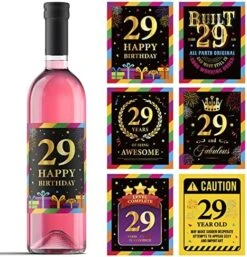 40th Birthday Wine Labels - Wine Bottle Stickers Birthday Supplies For 40 Years Old Happy Birthday Party - Gift Idea For Birthday Anniversary - 40th Birthday Party Decorations [Set Of 6] -Peugeot Shop 510dRGYki3L. AC