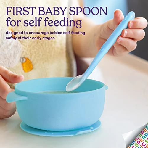 Best First Stage Baby Infant Spoons, 5-Pack, Soft Silicone Baby Spoons Training Spoon Gift Set For Infant 4 Best First Stage Baby Infant Spoons, 5-Pack, Soft Silicone Baby Spoons Training Spoon Gift Set For Infant - Image 4