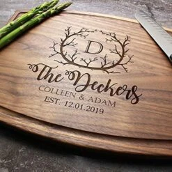 Personalized Cutting Board, Handmade Cutting Board - Personalized Gifts - Wedding Gifts For The Couple, Christmas Gifts, Gift For Parents, Anniversary Gift (6. #4 Couple Romantic Heart Design) -Peugeot Shop 510eJrFOjtL